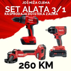Hilti profesionalni SET ALATA 3u1 sa 4 LiOn baterije