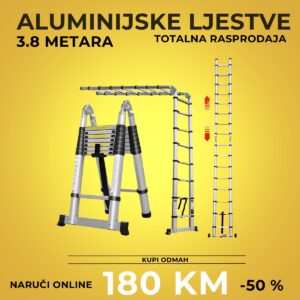 Alu merdevine višenamjenske teleskopske visina do 3,8 m