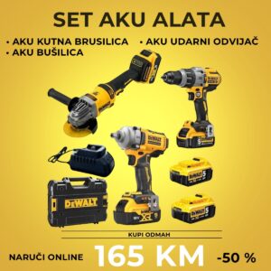 Aku 3u1: udarni odvijač, brusilica, bušilica sa čekićem